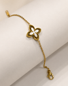 Gold-Tone Floral Charm Chain Bracelet
