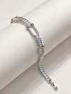 Silver-Tone Crystal Link Statement Bracelet