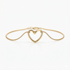 Gold-Tone Snake Chain Necklace with Sculptural Open Heart Motif